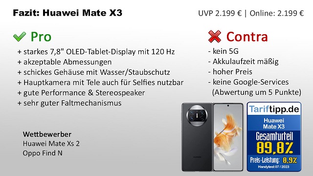 Fazit Huawei Mate X3